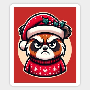 Holiday Grump - Festive Animal Christmas Magnet